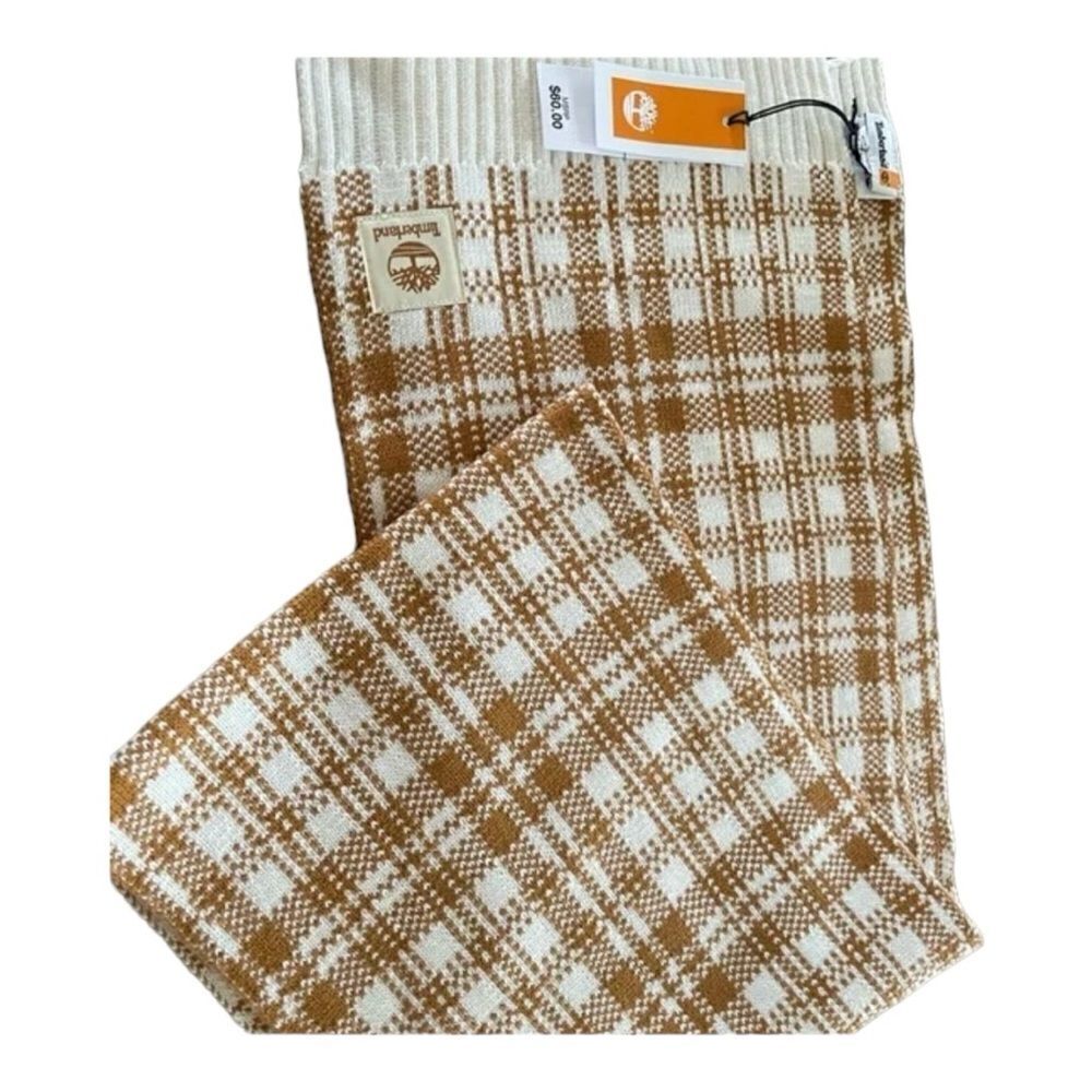 NWT Timberland Buffalo Plaid Brown and Cream Scarf